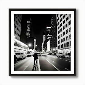 New York City At Night Art Print