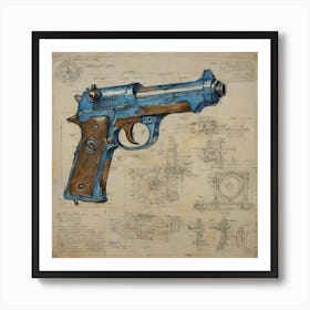 alt: Gun Blueprints 3 Art Print