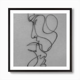 Line Drawing Of A Woman Art Print