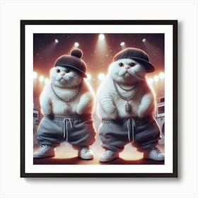 Hip Hop Cats Art Print