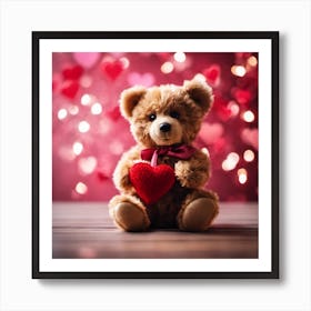 Valentine'S Day Teddy Bear Art Print