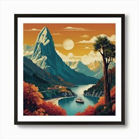 New Zealand Landscape Art Print