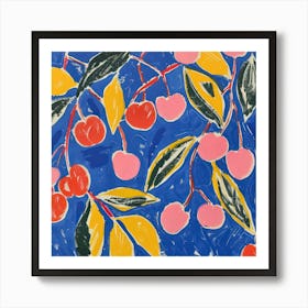 Cherries Matisse Style 2 Art Print