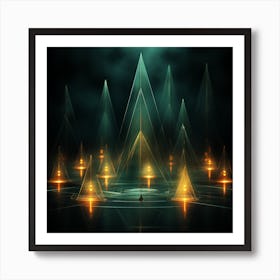 Abstract Golden Triangles Art Print