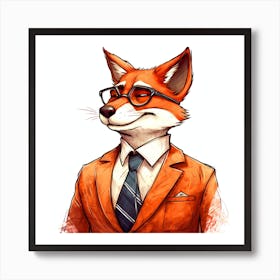 Fox In A Suit 1 Art Print