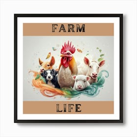 Farm life animals Art Print