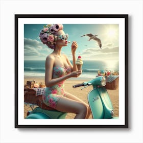 Ice Cream Girl Art Print