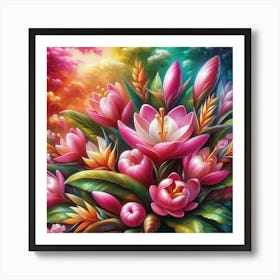 Pink Flowers Art Print