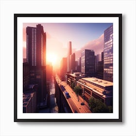 Sunset In The City Art Print