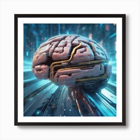 Futuristic Brain 32 Art Print