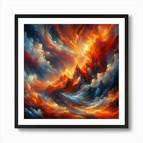 Volcanic Eruption Inspired With Fiery Colors (4) Art Print