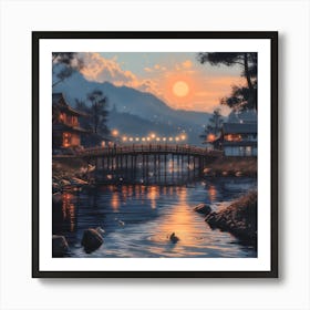 長閑な秋の夜、南木曽村 Peaceful Automn Evening In Nagiso Village (VIII) Art Print