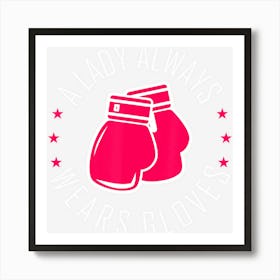 Funny Boxing Pink Gloves Women Boxer Art Print