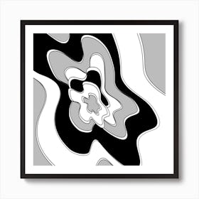 Abstract Black And White 1 Art Print