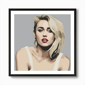 Miley Cyrus Long Side Hair Art Print