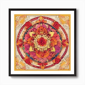 Rose mandala colorful 5 Art Print