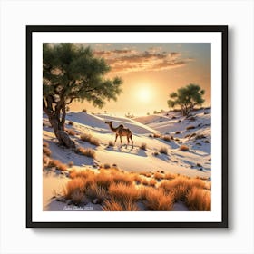 Camel Desert by Peter Ghetu 2024 Art Print