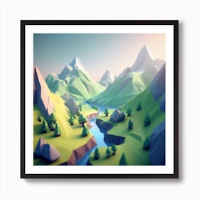 Low Poly Landscape 3 Art Print