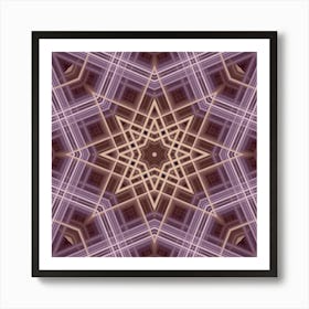 Purple Star Pattern From Lines Poster