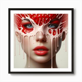 Strawberry Face Art Print