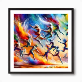 Colorful Dancers Art Print