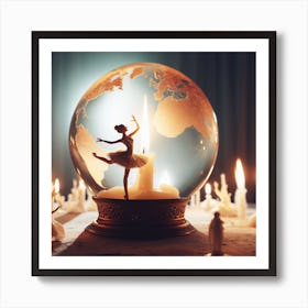 Ballerina In A Snow Globe Art Print