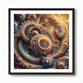 Surreal abstract shapes and pattern Art Print