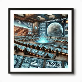 A Highly Detailed Futuristic Scene Showing The Res Art Print