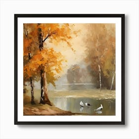 Autumn By The Lake 1 Art Print