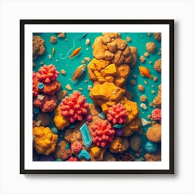 3d Underwater Coral Reef Art Print