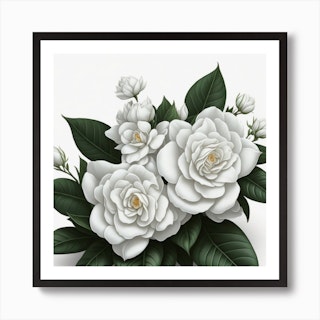 White Jasmine Flowers by Firina - Wrapped Canvas Photograph Ebern Designs Size: 48 H x 32 W x 1.25 D