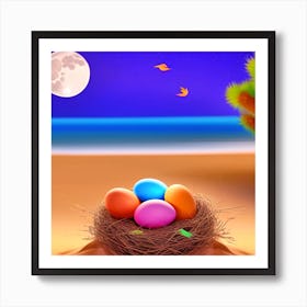 Easter Eggs On The Beach 19 Art Print