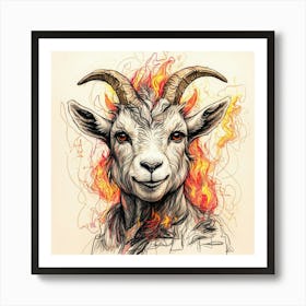 Goat On Fire 36 Art Print