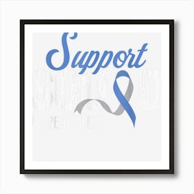 Type One Support Squad T1d Diabetes Awareness Blue Ribbon Art Print