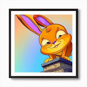 Rabbit Up to Something Art Print