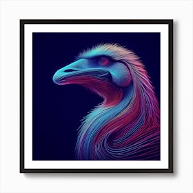 Neon Emu Art Print