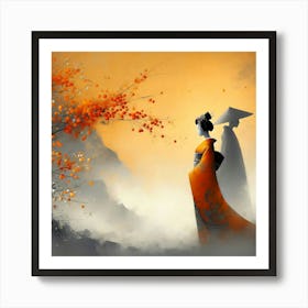 Geisha Creative Illustration Artwork 50 Art Print