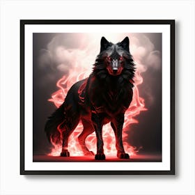 Black Wolf Art Print