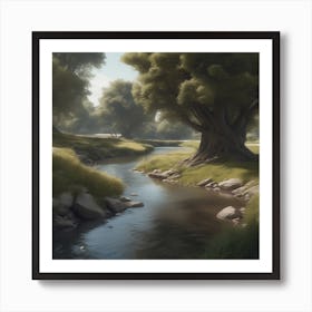 Stream In The Forest 3 Art Print