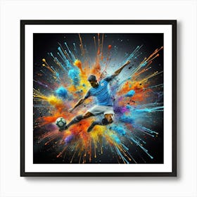 Soccer Player Kicking A Ball 2 Art Print