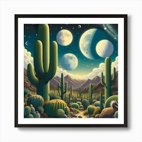 Cactus Desert 1 Art Print