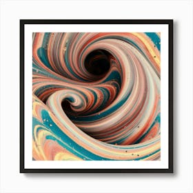 Close-up of colorful wave of tangled paint abstract art 4 Art Print