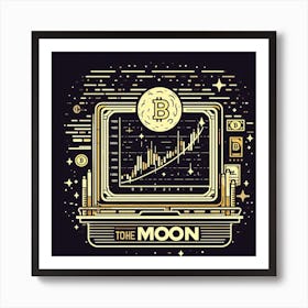 Bitcoin To The Moon Art Print