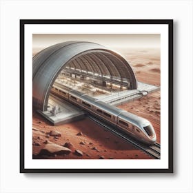 Train Station On Mars 1 Art Print