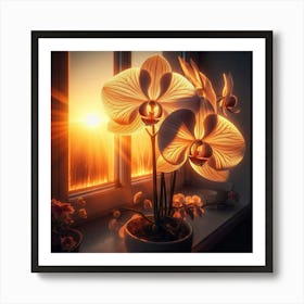 Orchids In The Window Art Print