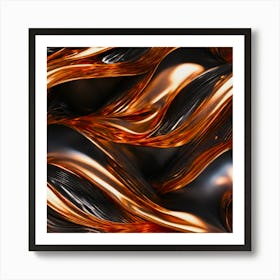 Molten Gold And Copper With Black Granite Art Print