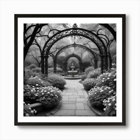 Garden In Black And White Art Print