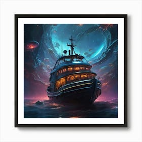 Ship And Ocean 1 Art Print