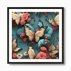 Aesthetic style, butterfly pattern 1 Art Print