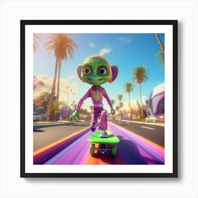 Alien Skate 3 Art Print